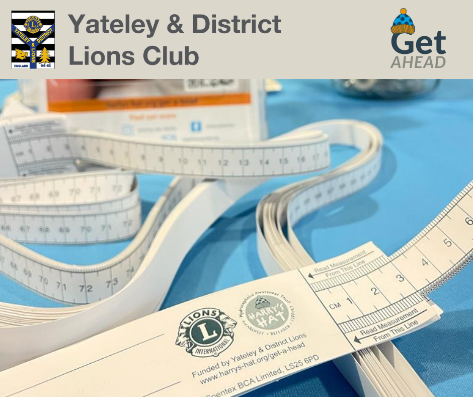 Yateley & District Lions Club sponsoring Harry's Hat tape measures across the country