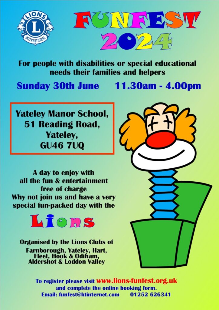 Lions Funfest 2024 Yateley and District Lions